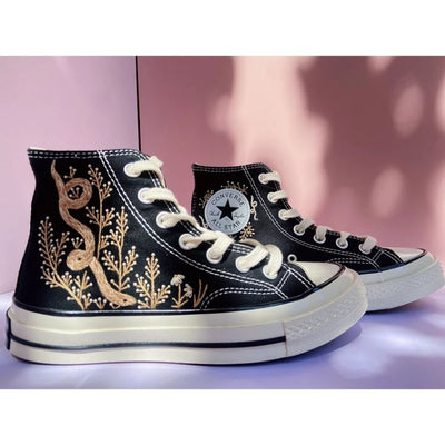 Snake Embroidered Converse, Snake Embroidered Sneakers