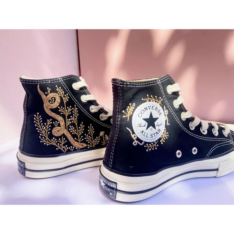 Snake Embroidered Converse, Snake Embroidered Sneakers