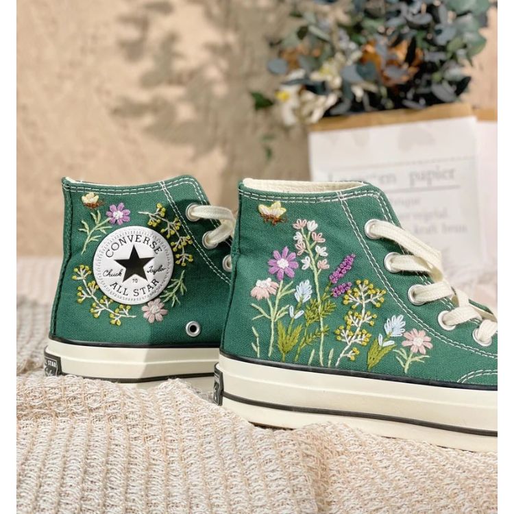 Chuck Taylor All Star Embroidered Floral, Embroidered Mushroom Flowers